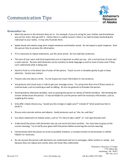 Communication Tips - Alzheimer`s Resource of Alaska