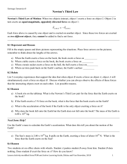 Lesson 10: Newton`s Third Law: Qualitative