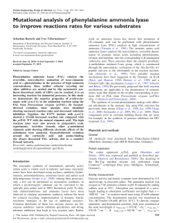 Mutational analysis of phenylalanine ammonia
