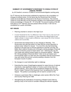 Summary of the Government`s position, February 2014