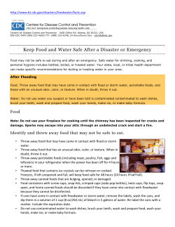 Keep Food and Water Safe After a Disaster or Emergency
