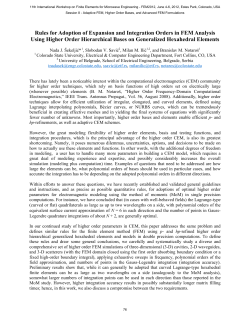 Rules for Adoption of Expansion and Integration Orders in FEM