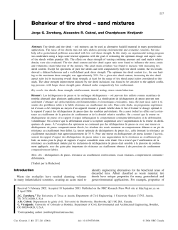 Behaviour of tire shred &ndash; sand mixtures