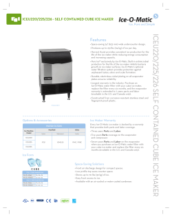 ICEU220 /225/226 SELF C ONTAINED CUBE ICE MAKER