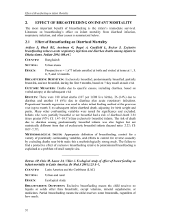 2. EFFECT OF BREASTFEEDING ON INFANT MORTALITY 2.1