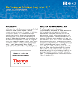 The Strategy of Surfactant Analysis by HPLC
