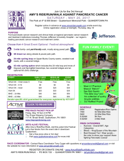 Amy`s Ride/Run/Walk Against Pancreatic Cancer