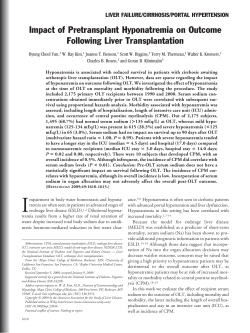 Impact of pretransplant hyponatremia on outcome following liver