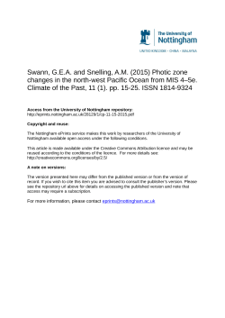 Swann, G.E.A. and Snelling, A.M. (2015) Photic zone changes in the