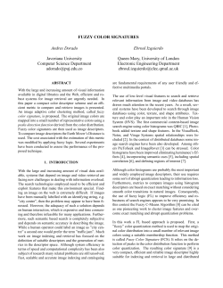 FUZZY COLOR SIGNATURES Andres Dorado Javeriana University
