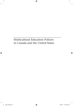 Multicultural Education Policies in Canada and the United States