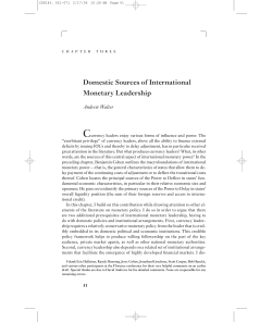 Domestic Sources of International Monetary Leadership
