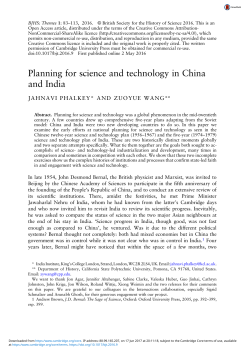 Planning for science and technology in China and India