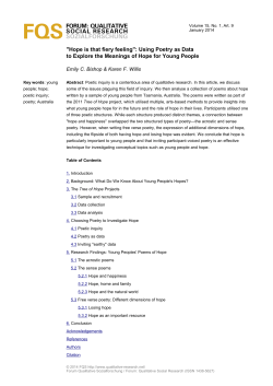 "Hope is that fiery feeling": Using Poetry as Data to Explore the
