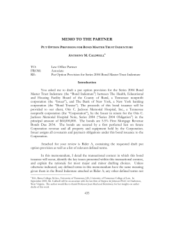 Put Option for Bond Master Trust Indenture