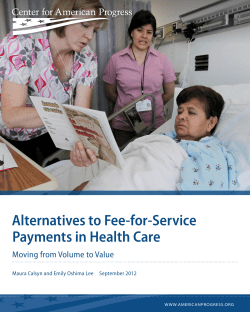 Alternatives to Fee-for-Service Payments in Health Care