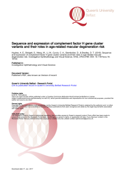 Sequence and expression of complement factor H gene cluster