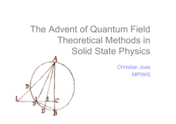 The Advent of Quantum Field Theoretical Methods in Solid State