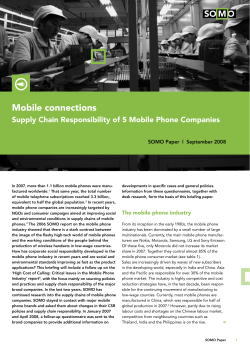 Overview about the CSR work of mobile phone companies