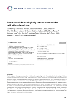 Interaction of dermatologically relevant nanoparticles with skin cells