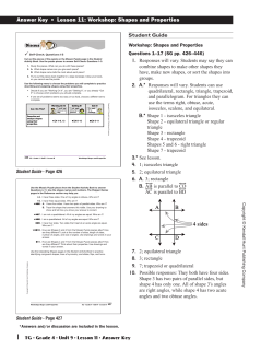 A B C D 4 sides D C B A des Answer Key &bull; Lesson 11: Workshop