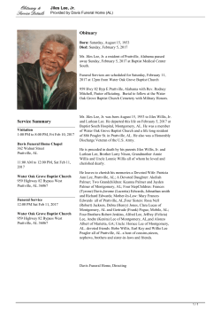 Jiles Lee, Jr. Guest Book - Davis Funeral Home (AL) | Prattville