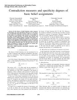 Contradiction measures and specificity degrees of basic belief