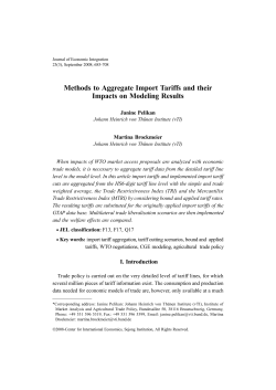 Methods to Aggregate Import Tariffs and their Impacts on Modeling