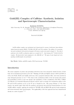 Gold(III) Complex of Caffeine: Synthesis, Isolation