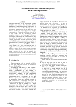 Grounded Theory and Information Systems: Are We Missing the Point?