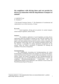 On compliance with driving times and rest periods for