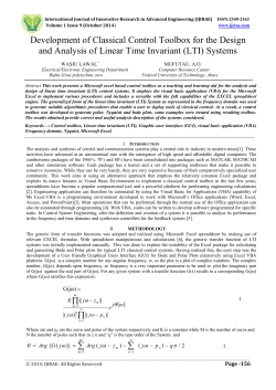 Development of Classical Control Toolbox for the Design and