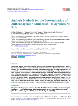 Analysis Methods for the Determination of Anthropogenic Additions