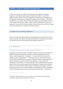 A Policy and Value for Money Review of Child Income