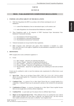 Para-Badminton Competition Regulations
