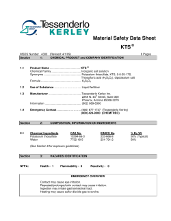 Material Safety Data Sheet KTS
