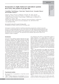 Incorporation of a highly luminescent semiconductor quantum dot in