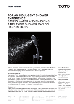 For an InDULGEnT sHowEr ExpErIEncE SavIng WaTer and