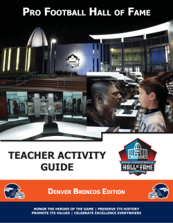 teacher activity guide - the Pro Football Hall of Fame