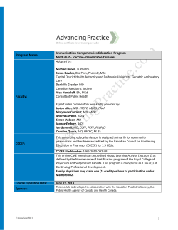 Immunization Competencies Education Program Module 2
