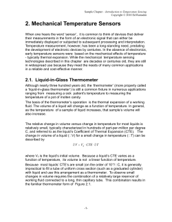 Mechanical Temperature Sensors