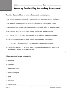 Kentucky Key Vocabulary Assessment - Macmillan/McGraw-Hill
