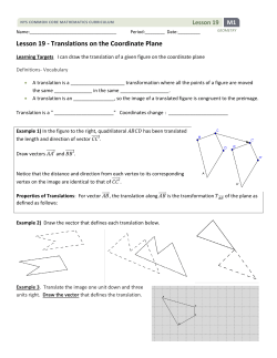 Lesson 19 - Translations on the Coordinate Plane