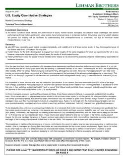 US Equity Quantitative Strategies