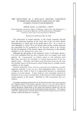 The induction of a sexually mature condition in