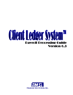 CLS ~ Payroll Guide - Client Ledger System