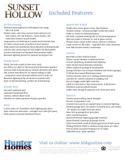 Included Features - Hunter Homes Building Group