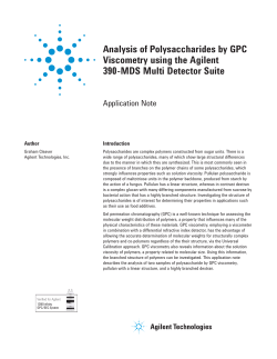 Analysis of Polysaccharides by GPC Viscometry using the Agilent