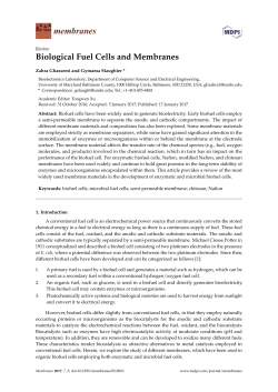 Biological Fuel Cells and Membranes