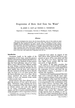 Evaporation of Boric Acid from Sea Water - Co